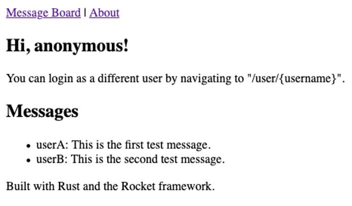 Example Rocket website using Handlebars templates