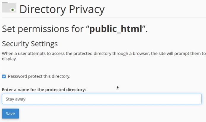 Set permissions for a directory such as public_html. Set permissions for a directory such as public_html.