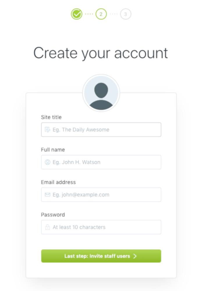 Create Your Account Screen Create Your Account Screen