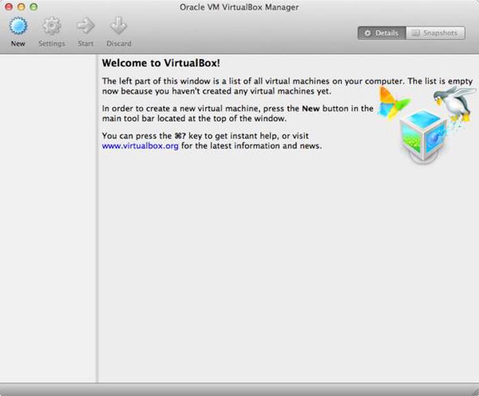 The VirtualBox interface. The VirtualBox interface.