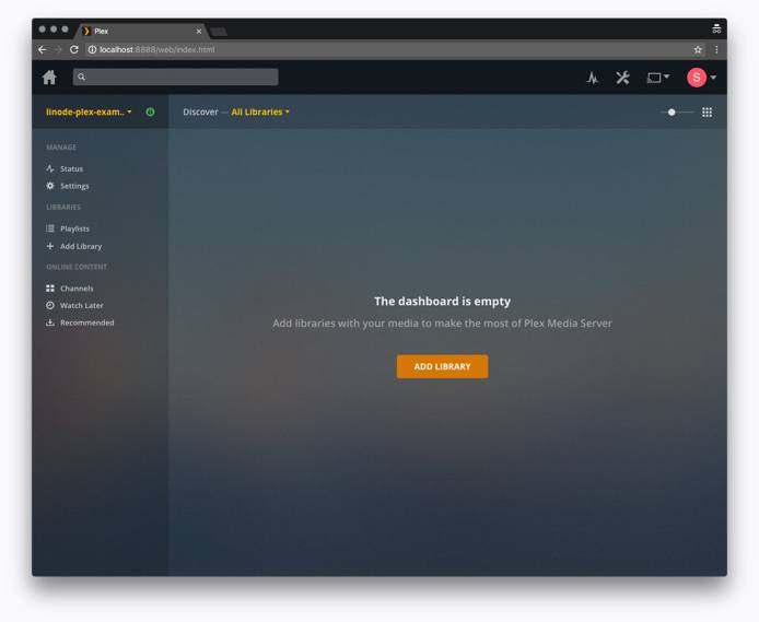 Plex web interface - Add Library Plex web interface - Add Library