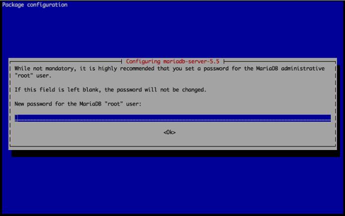 Set the password for root during MariaDB installation