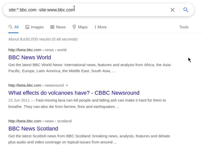 Google Dork screenshot Google Dork screenshot