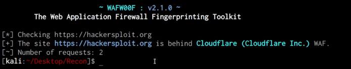 wafw00f utility output wafw00f utility output