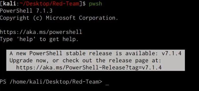 pwsh output pwsh output