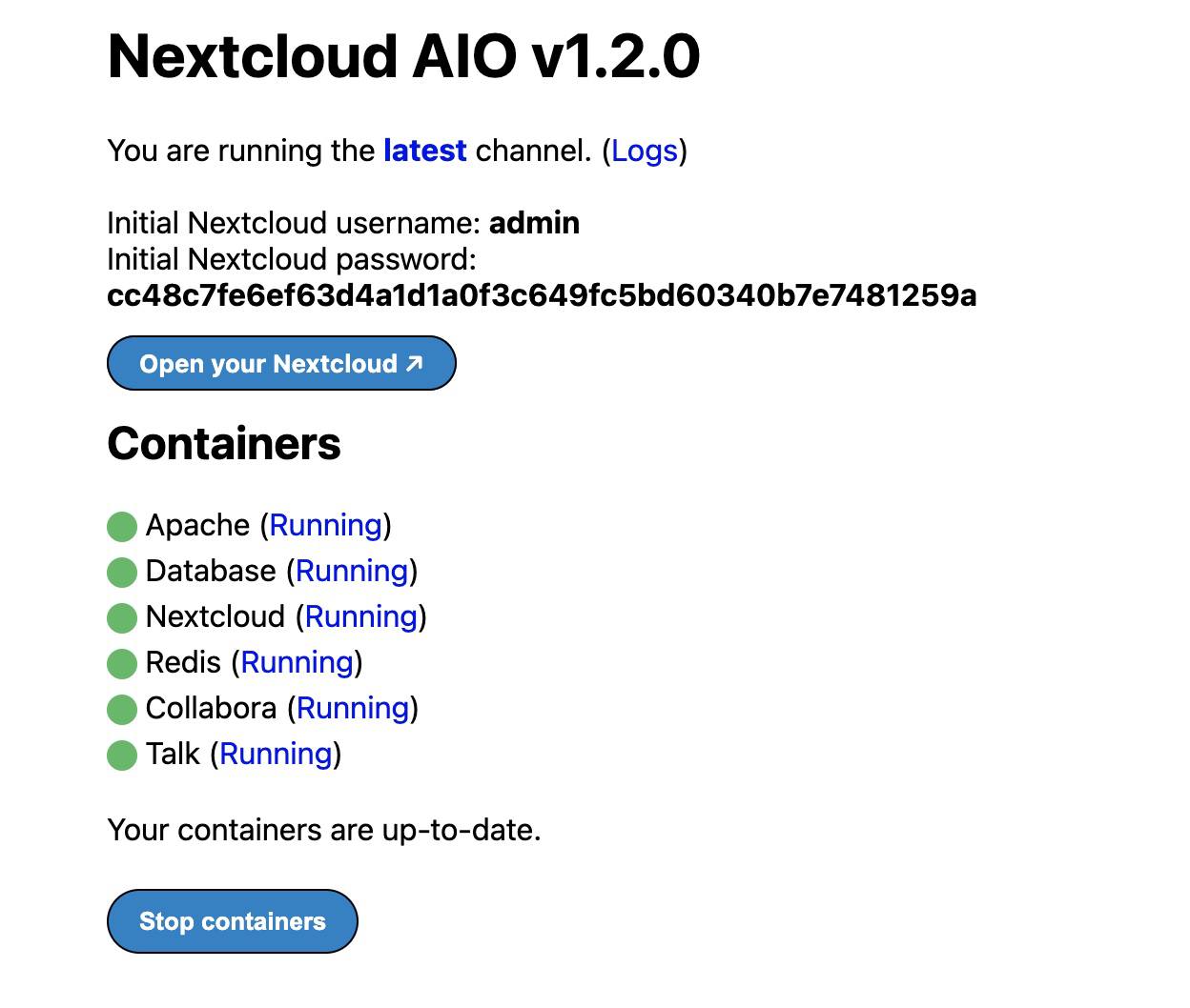 Nextcloud Admin Credentials